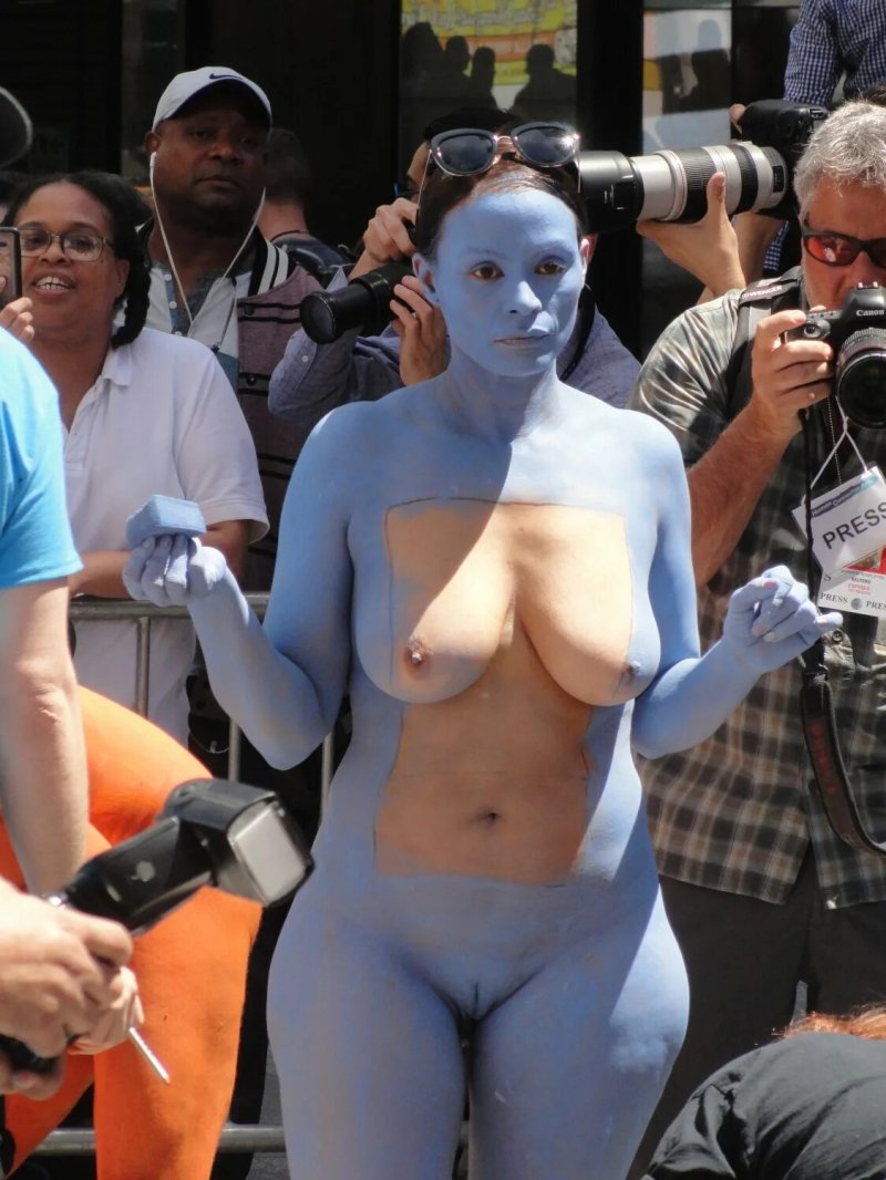 Доктор манхэттен косплей, Бодиарт, Body paint public