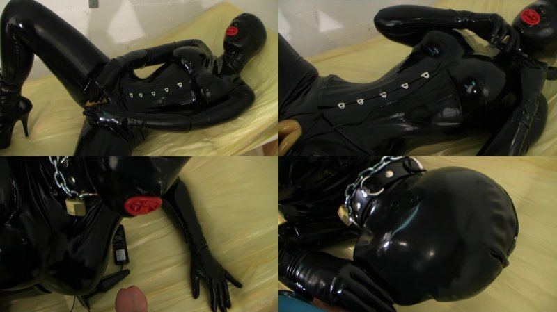 Латексный комбинезон, Latex rubber, Черный латексный костюм