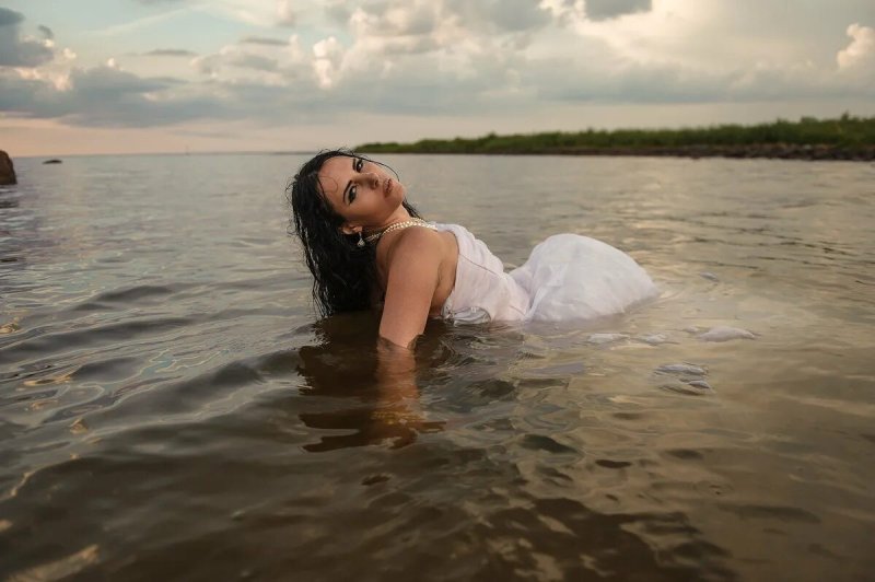 Девушка, Фотосессии в воде, Фотосессия в озере