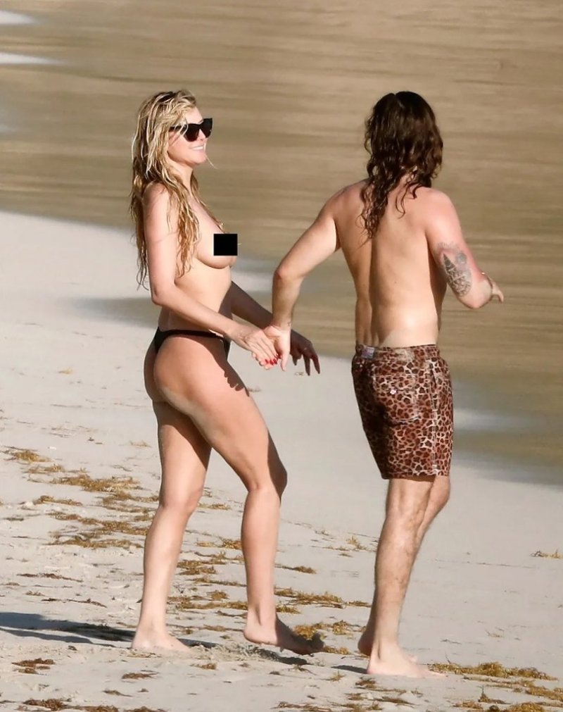 Heidi klum topless, Хайди клум, Хайди клум и том каулитц на пляже